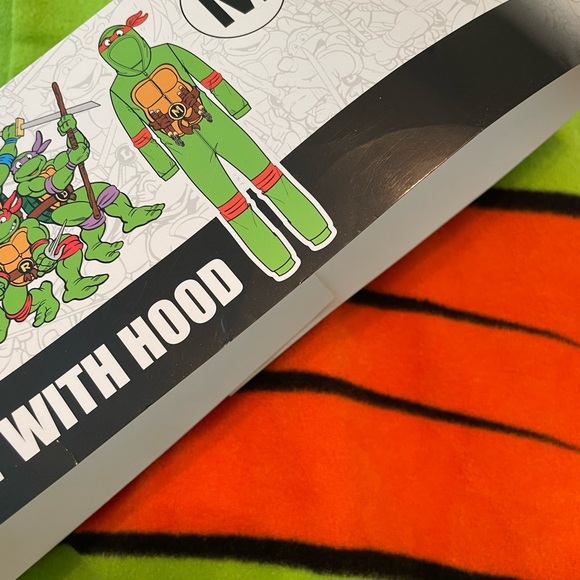 Nickelodeon Teenage Mutant Ninja Turtle Mens Union Suit with Hood (Michelangelo) - Picture 9 of 10